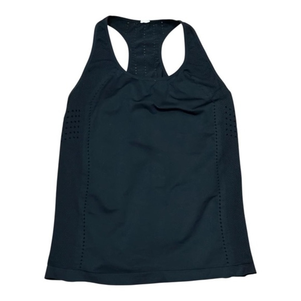 Athletic Tank Top Womens Small Black Racerback Ventilated Mesh Perforated Yoga